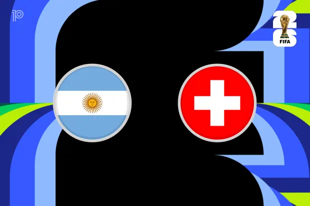 Argentina vs Switzerland FIFA World Cup 2026 quarterfinal preview showing head-to-head statistics, key players, and match prediction.